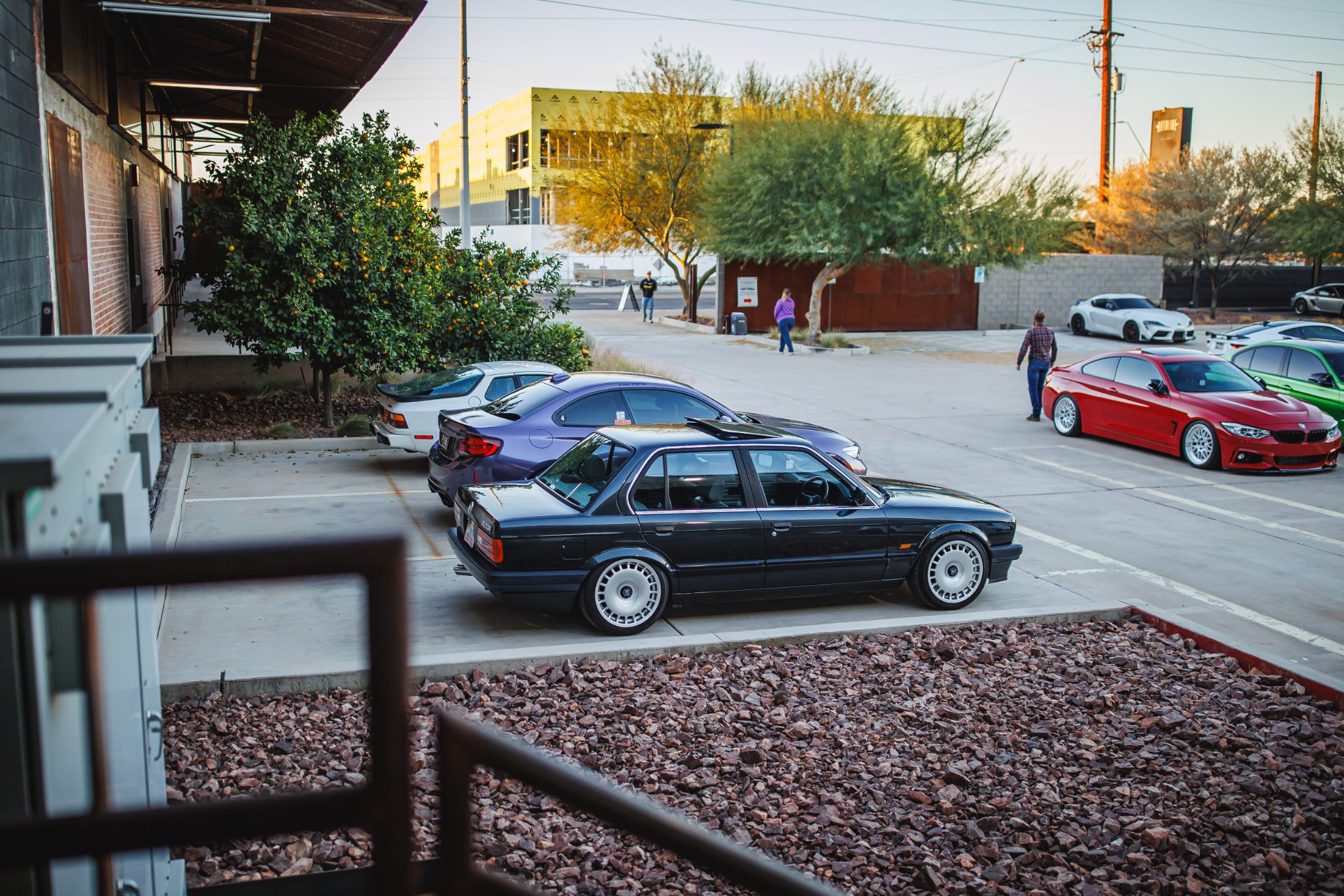 Warehouse exterior at golden hour